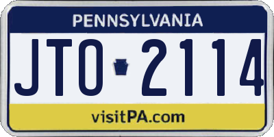 PA license plate JTO2114