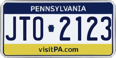 PA license plate JTO2123