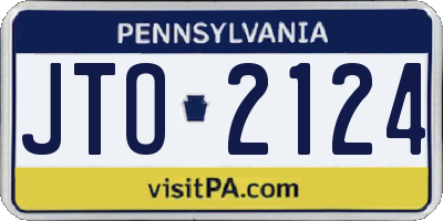 PA license plate JTO2124