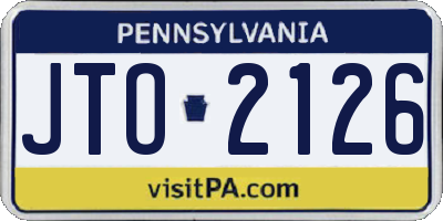PA license plate JTO2126