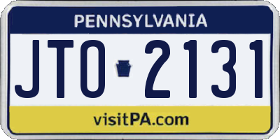 PA license plate JTO2131