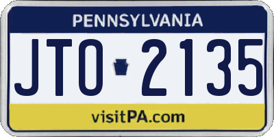 PA license plate JTO2135