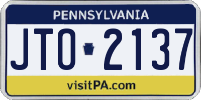 PA license plate JTO2137