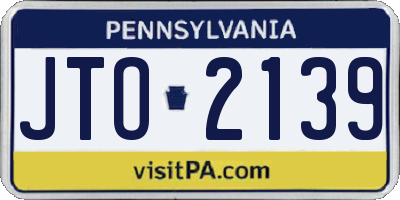 PA license plate JTO2139