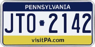 PA license plate JTO2142