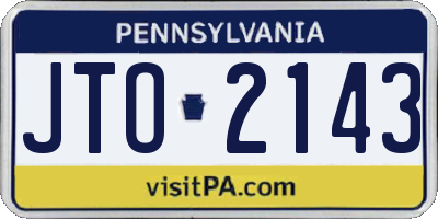 PA license plate JTO2143