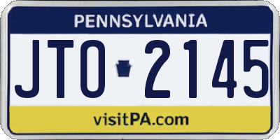 PA license plate JTO2145