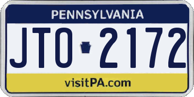 PA license plate JTO2172