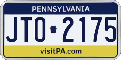 PA license plate JTO2175