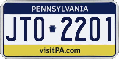 PA license plate JTO2201
