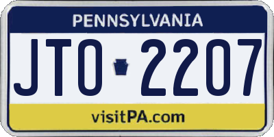 PA license plate JTO2207