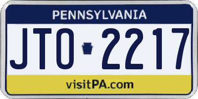 PA license plate JTO2217
