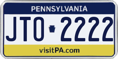 PA license plate JTO2222