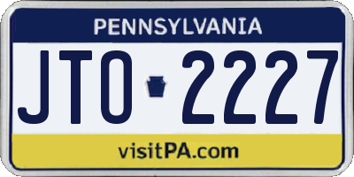 PA license plate JTO2227