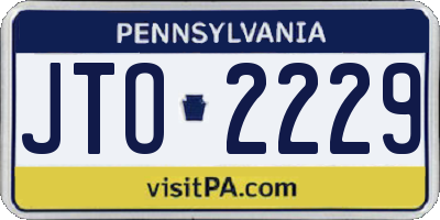 PA license plate JTO2229