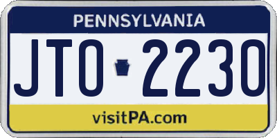 PA license plate JTO2230