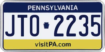 PA license plate JTO2235