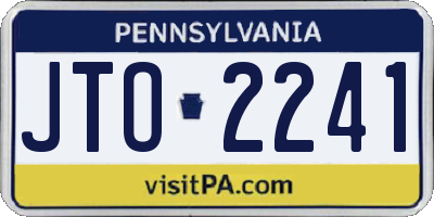 PA license plate JTO2241