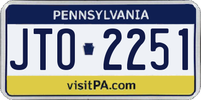 PA license plate JTO2251