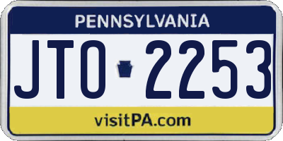 PA license plate JTO2253