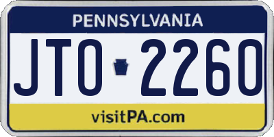 PA license plate JTO2260