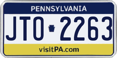 PA license plate JTO2263