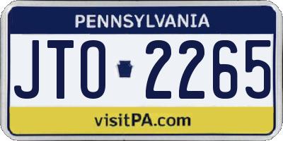 PA license plate JTO2265