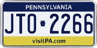 PA license plate JTO2266