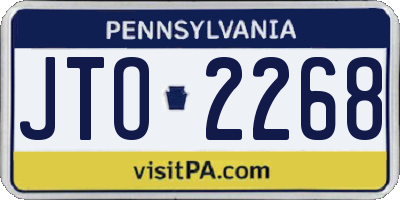 PA license plate JTO2268