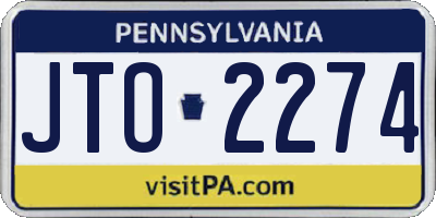 PA license plate JTO2274