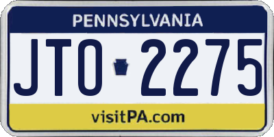PA license plate JTO2275