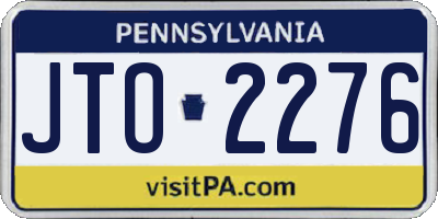 PA license plate JTO2276