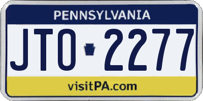 PA license plate JTO2277