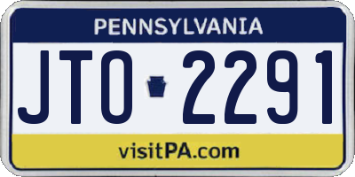 PA license plate JTO2291