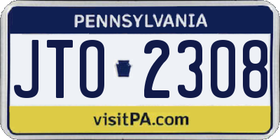 PA license plate JTO2308