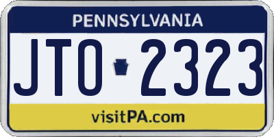 PA license plate JTO2323