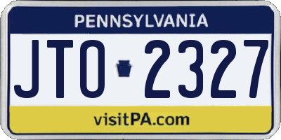 PA license plate JTO2327