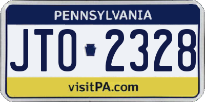 PA license plate JTO2328