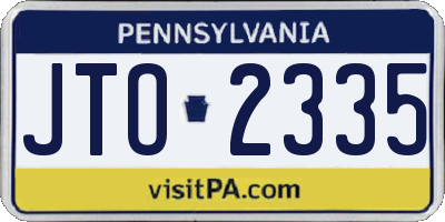 PA license plate JTO2335