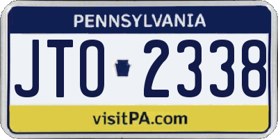 PA license plate JTO2338