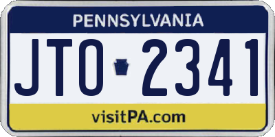 PA license plate JTO2341