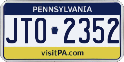 PA license plate JTO2352
