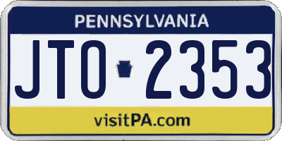PA license plate JTO2353
