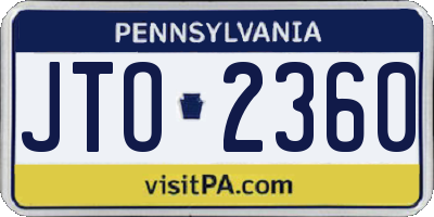 PA license plate JTO2360