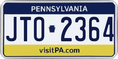 PA license plate JTO2364