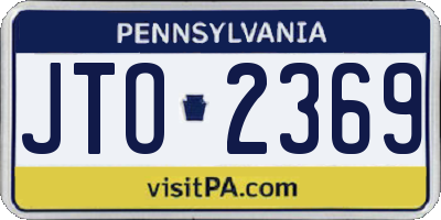 PA license plate JTO2369