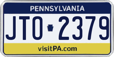 PA license plate JTO2379