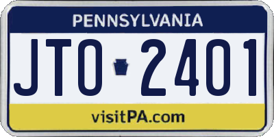 PA license plate JTO2401