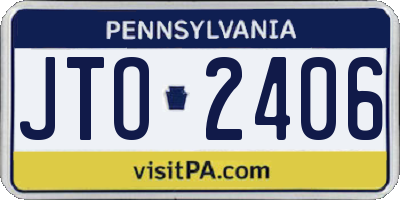 PA license plate JTO2406