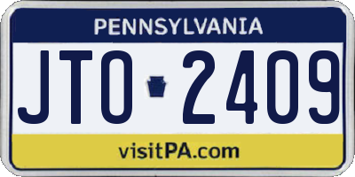 PA license plate JTO2409